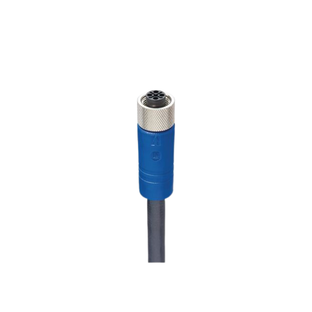 M12 S-coded female blue body PUR black